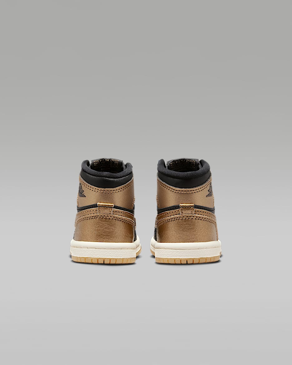 Jordan 1 Retro High OG Black and Gold Baby Toddler Shoes. Nike